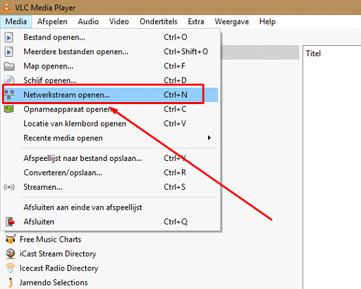 VLC Media Player - Open Network Stream